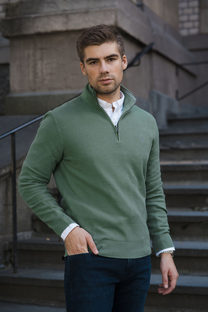 POLO RALPH LAUREN Mesh-Knit Cotton Quarter-Zip Jumper