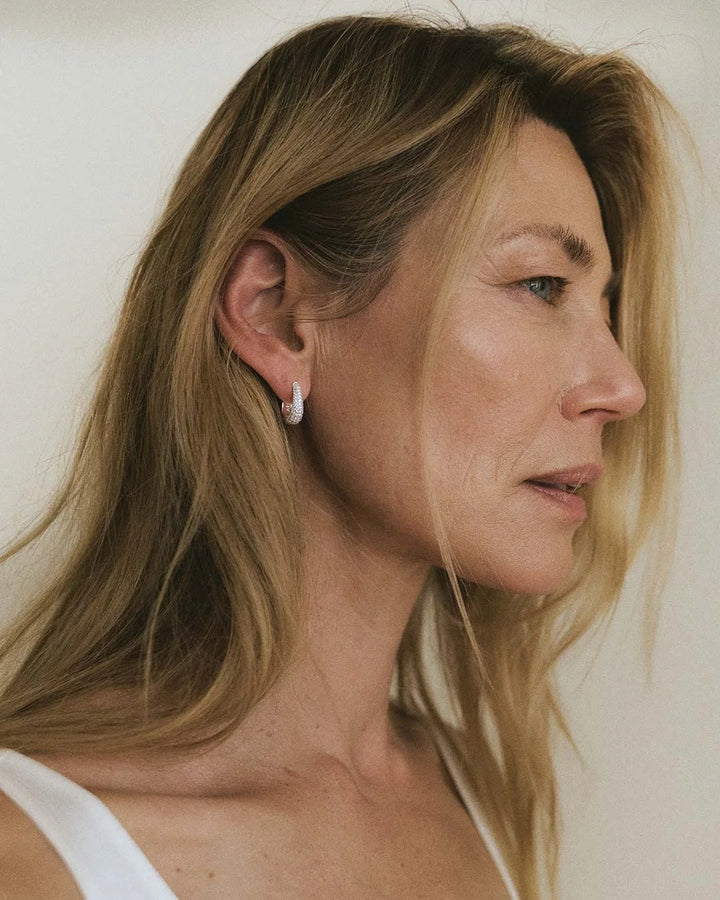 Pave Ellipse Earrings