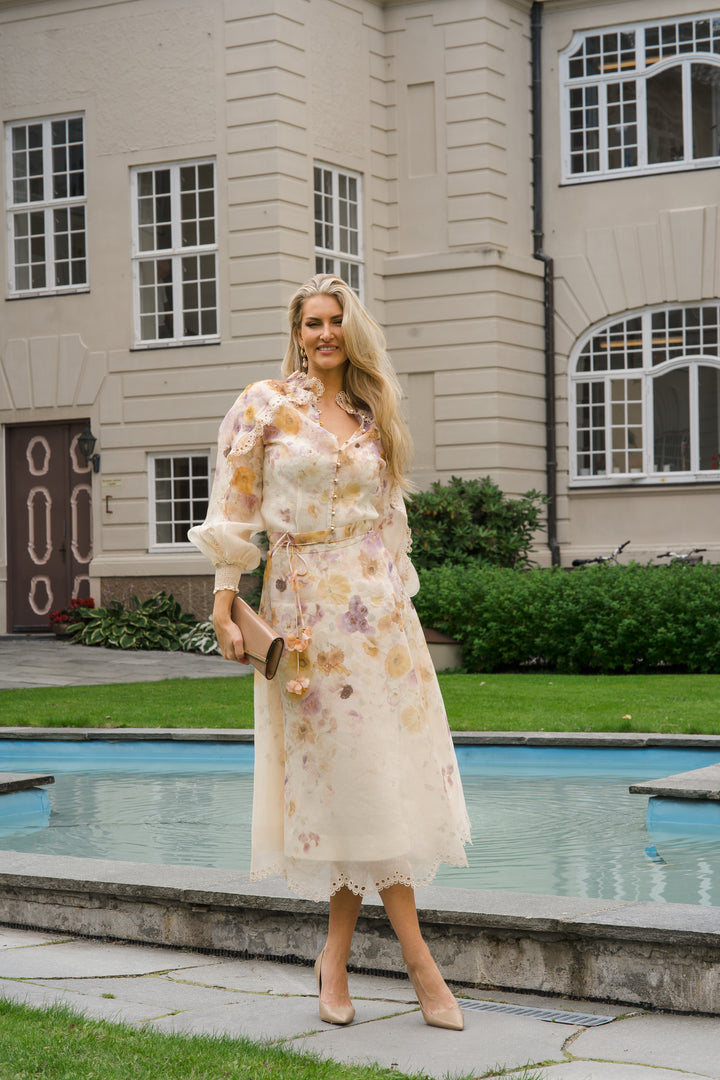 Memento Embroidered Midi Skirt