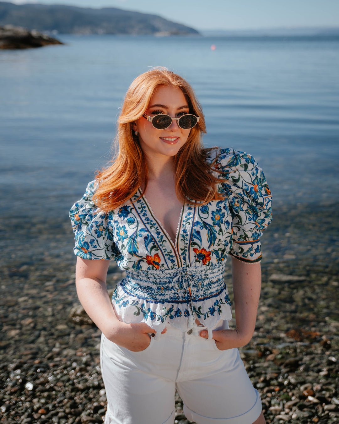 FLORA TILE OFF-WHITE BLOUSE