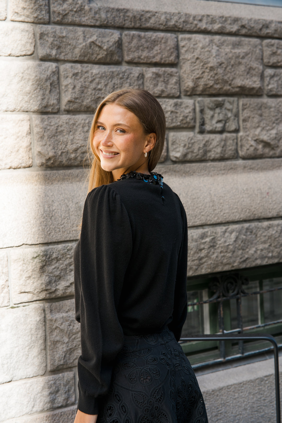 ULLA JOHNSON Kalani Embroidered Cashmere Long Sleeve Pullover