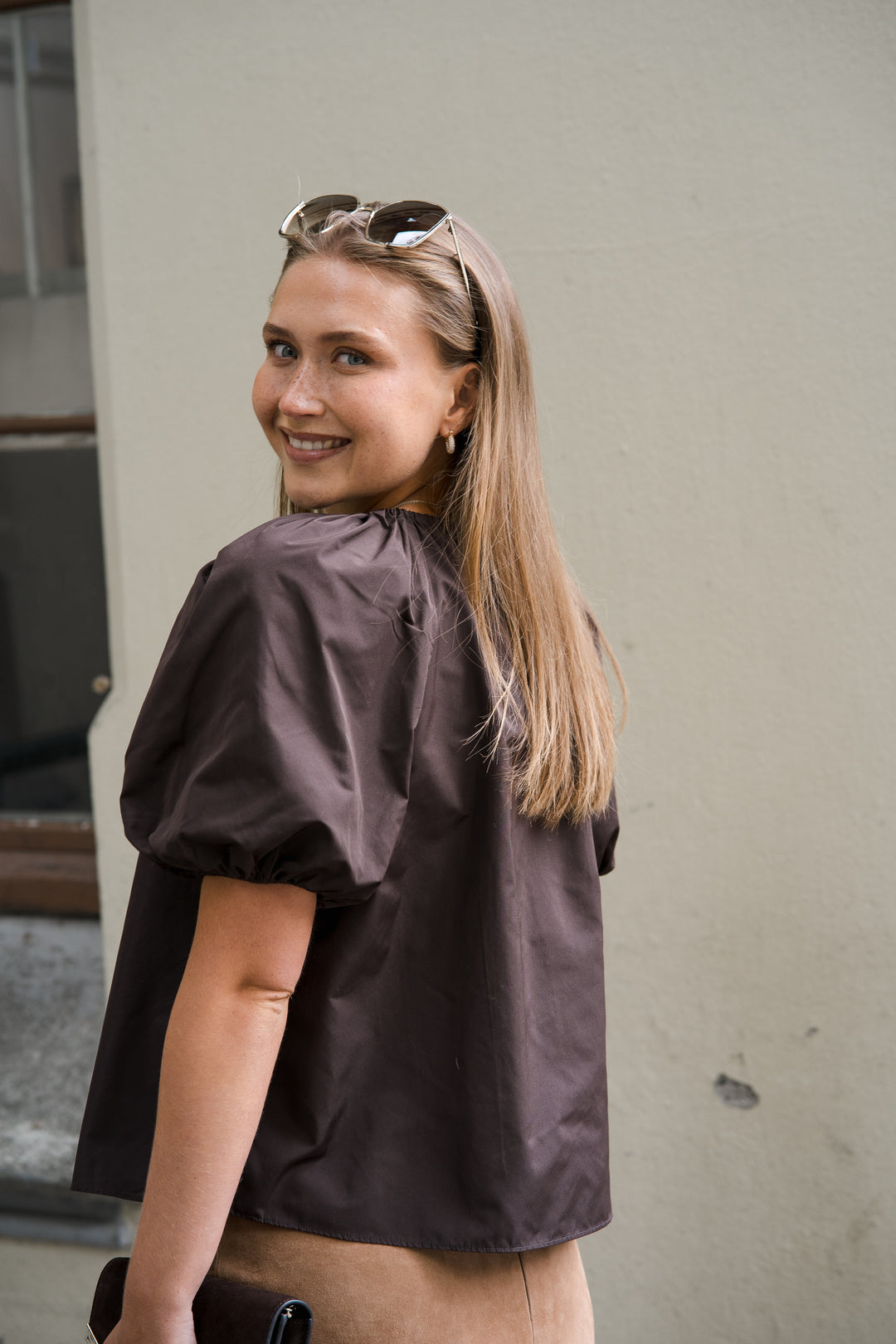 ULLA JOHNSON Talie Silk Short Sleeve Blouse