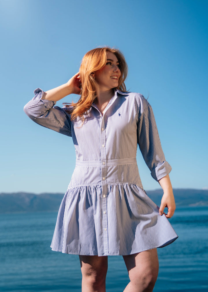 WOVEN-SHIRT DRESS-DRESSES