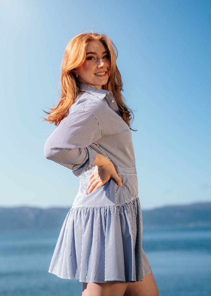 WOVEN-SHIRT DRESS-DRESSES
