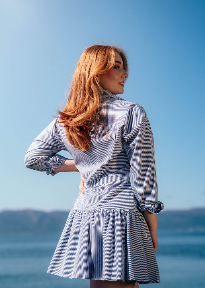 WOVEN-SHIRT DRESS-DRESSES