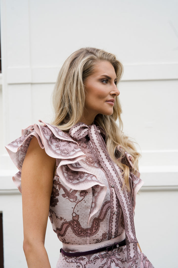 Crush Frilled Fitted Blouse