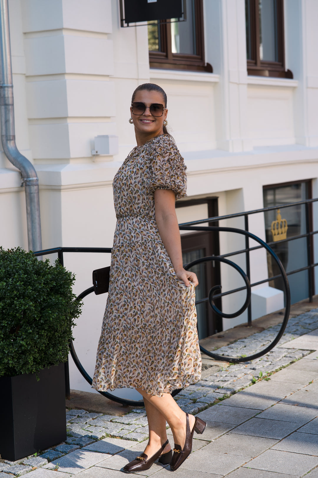 ULLA JOHNSON Nan Silk Short Sleeve Midi Dress