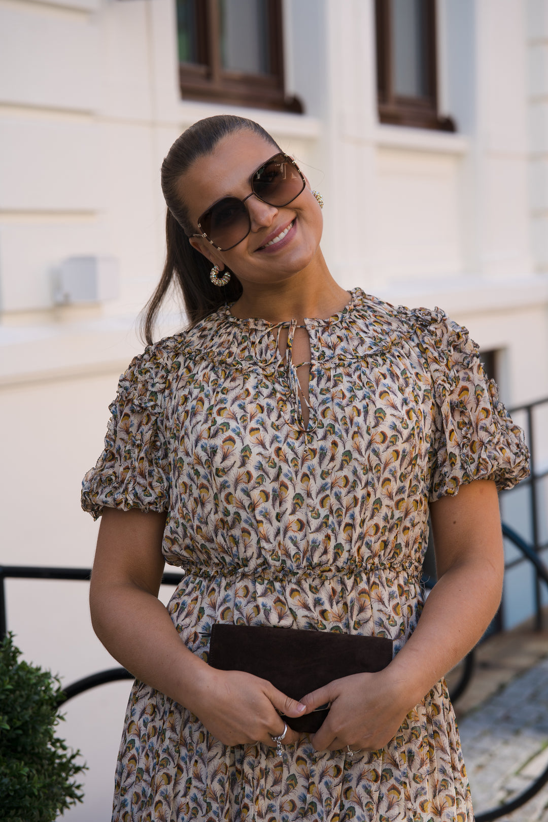 ULLA JOHNSON Nan Silk Short Sleeve Midi Dress