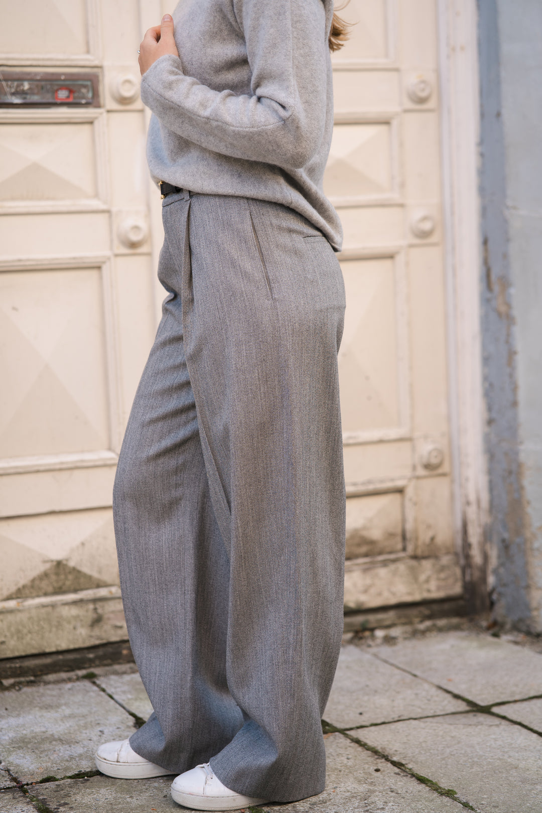 HIGH WAIST WOOL TWILL TROUSER