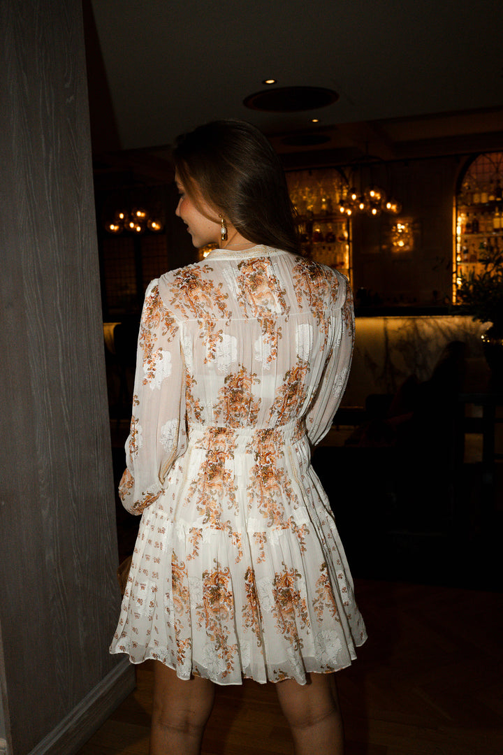 Maris Necktie Long Sleeve Mini Dress