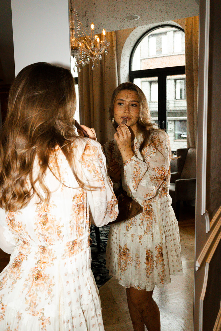 Maris Necktie Long Sleeve Mini Dress