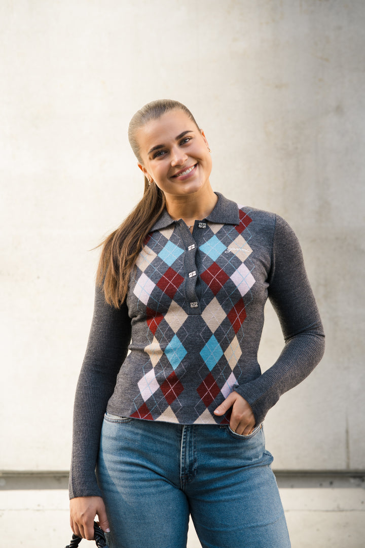 Fine Merino Jacquard Polo