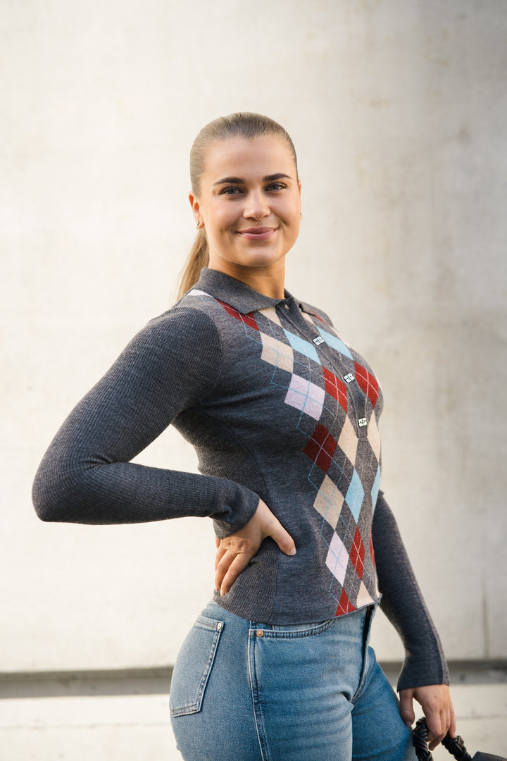 Fine Merino Jacquard Polo