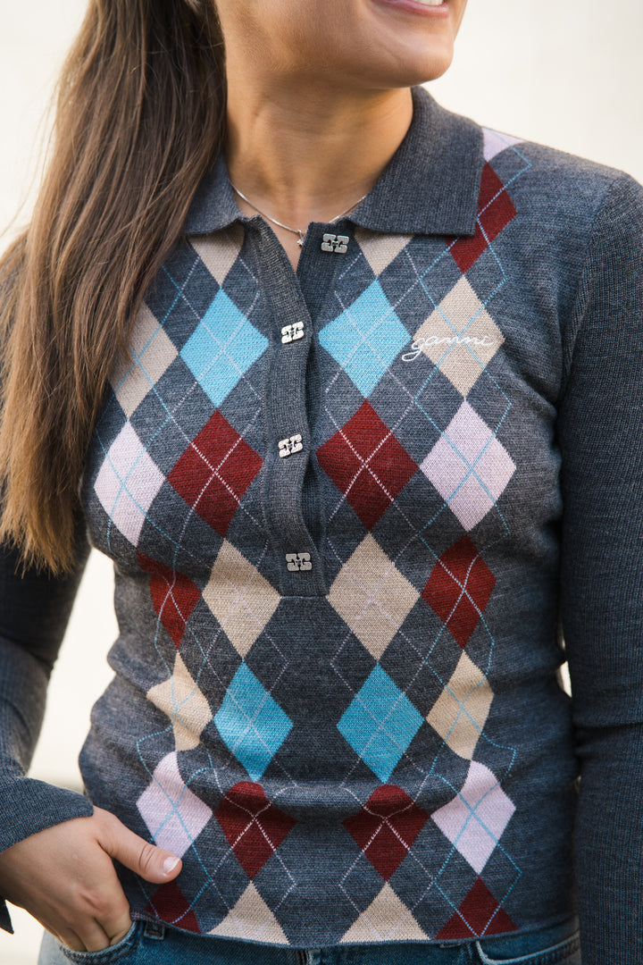Fine Merino Jacquard Polo