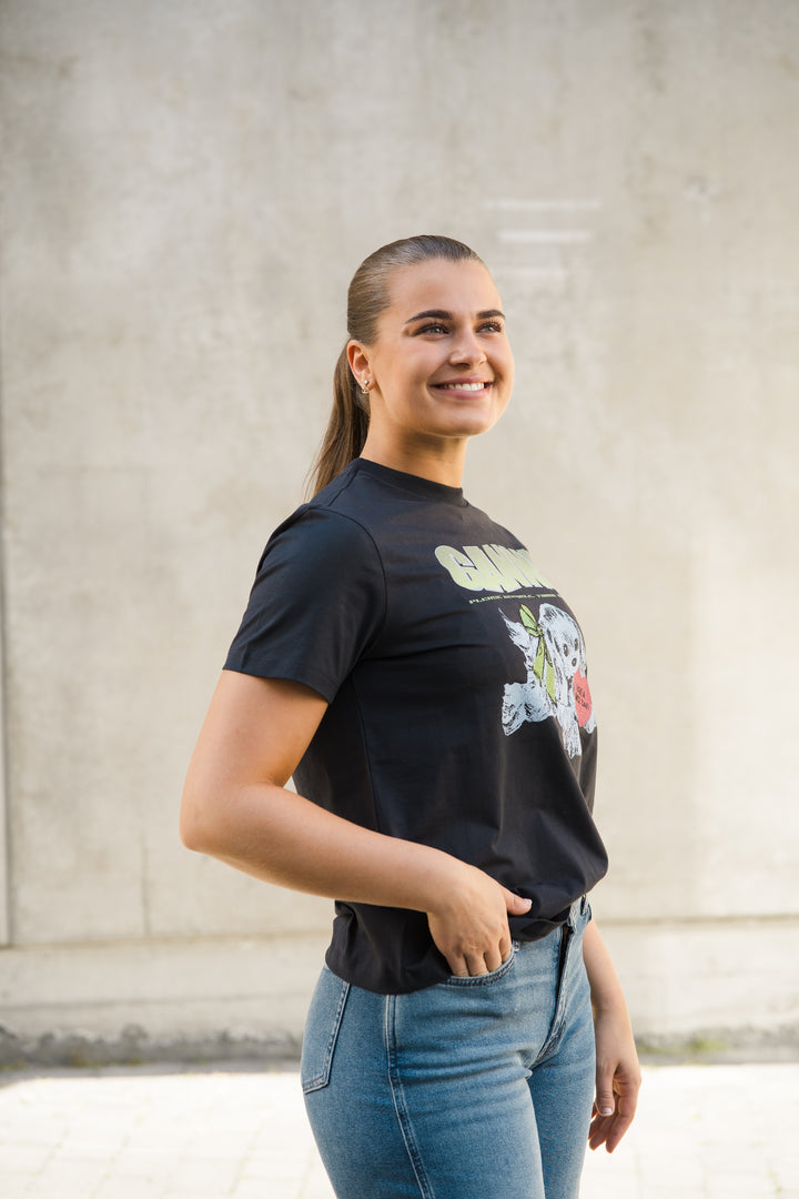 Basic Cotton Jersey Neon Puppy  T-shirt