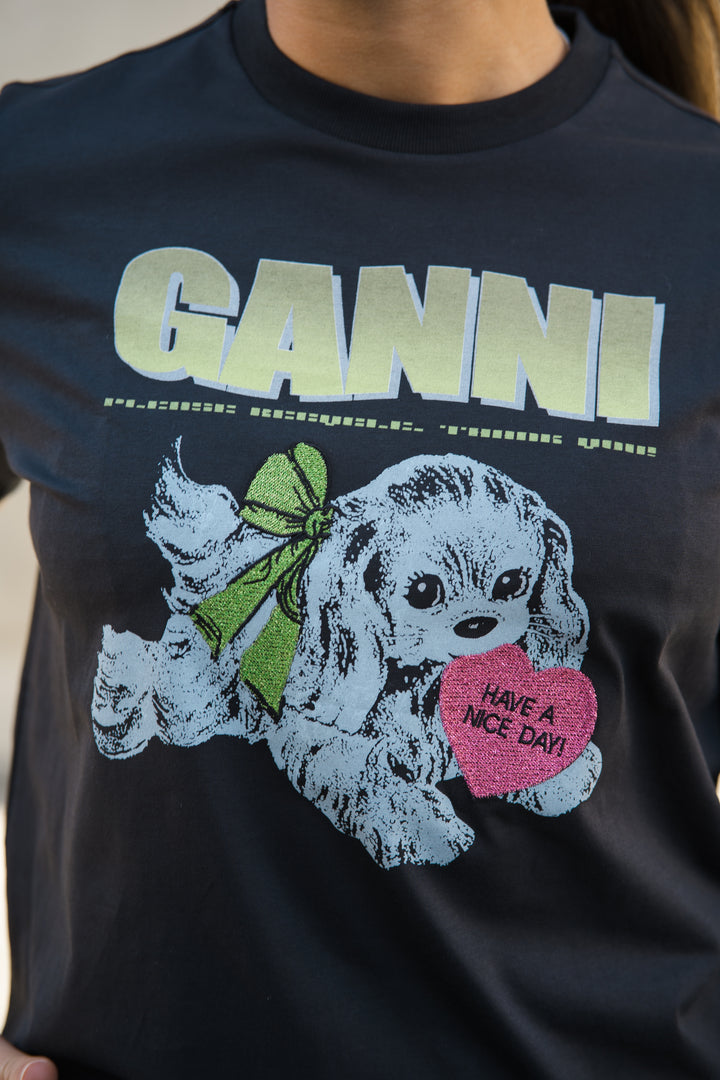 Basic Cotton Jersey Neon Puppy  T-shirt