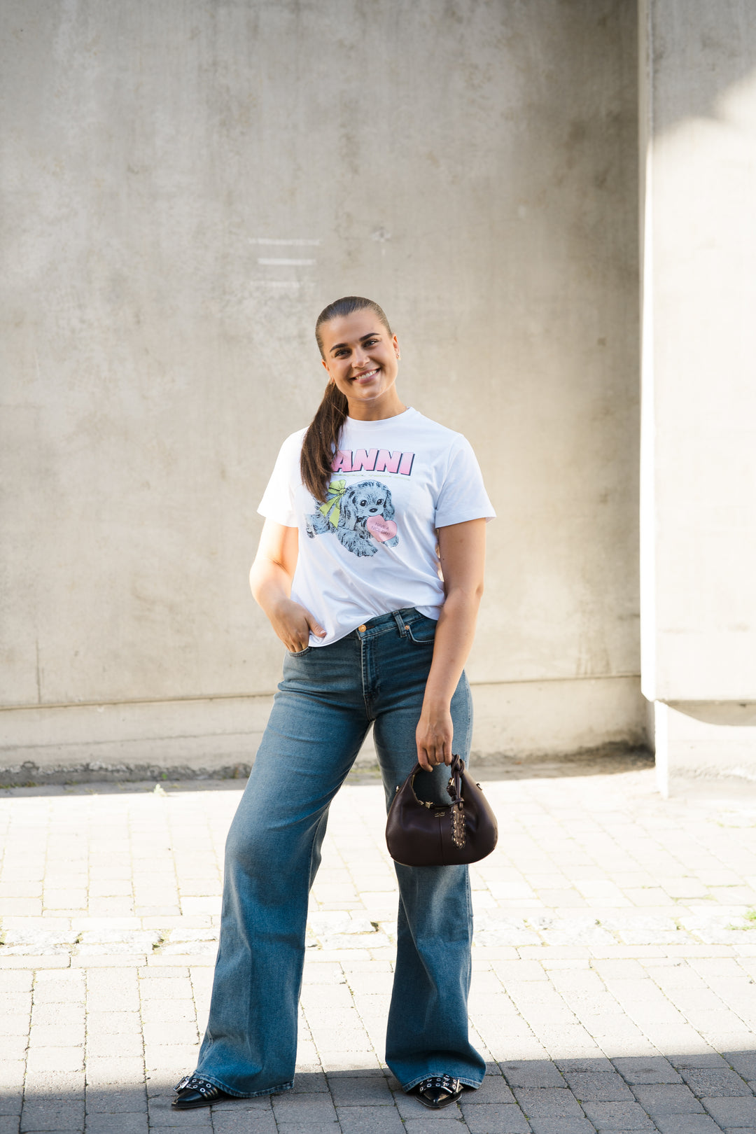 Basic Cotton Jersey Neon Puppy  T-shirt