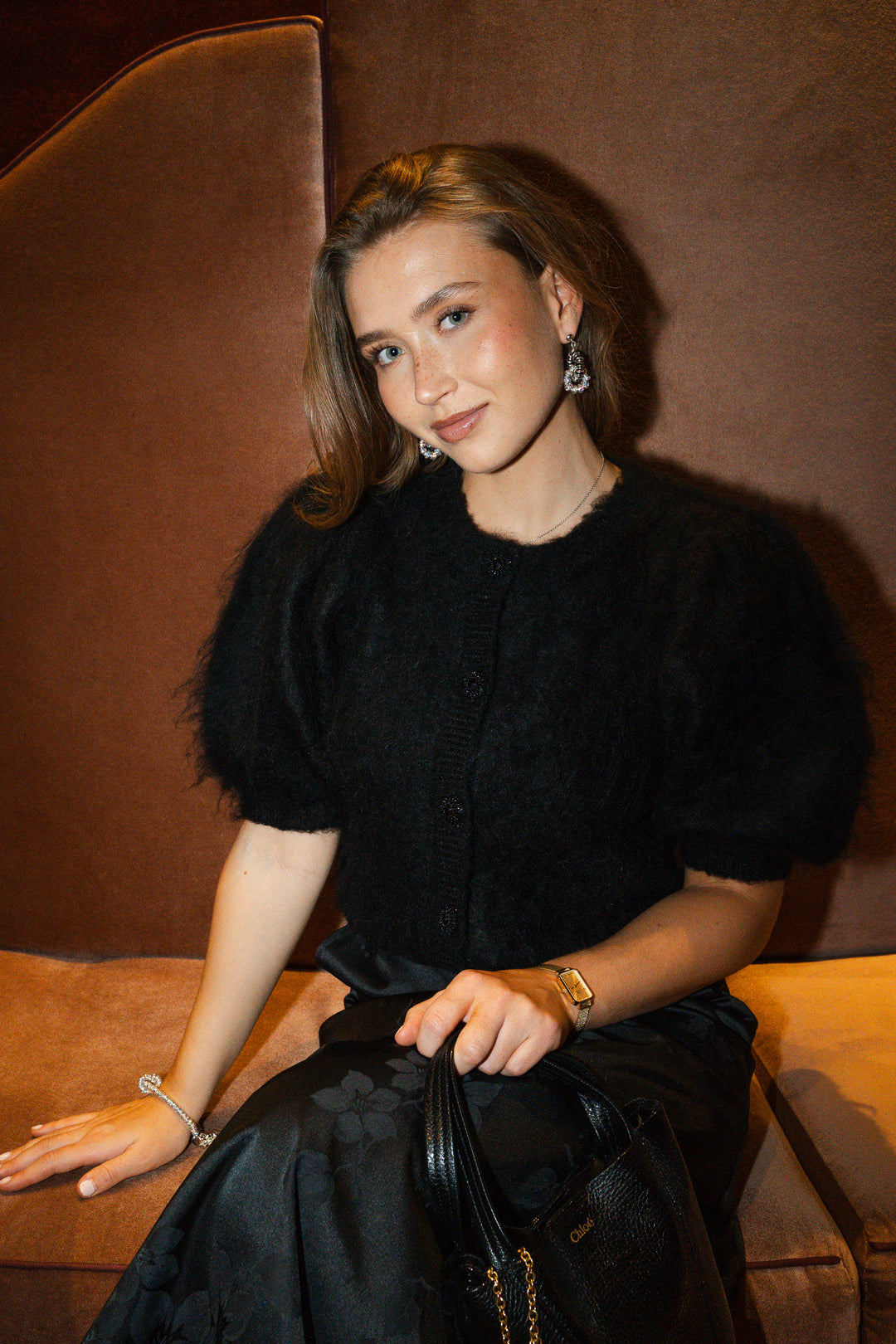 Hairy Knit Puffed Jacket