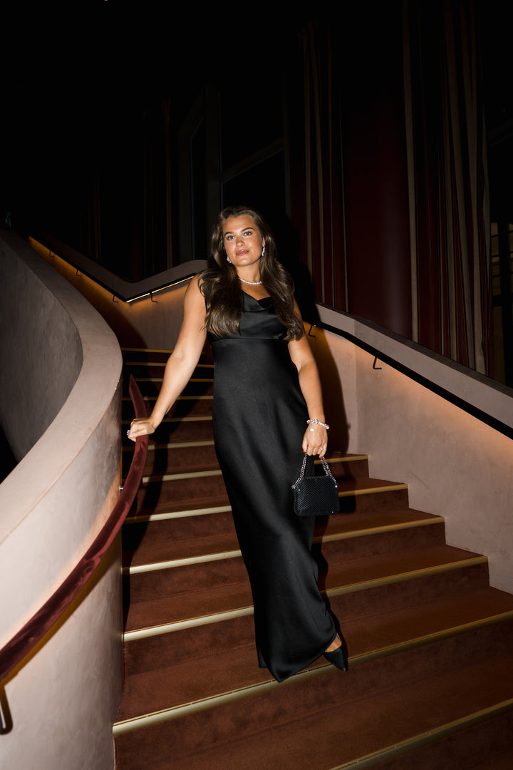 DRAPED COWL MAXI DRESS