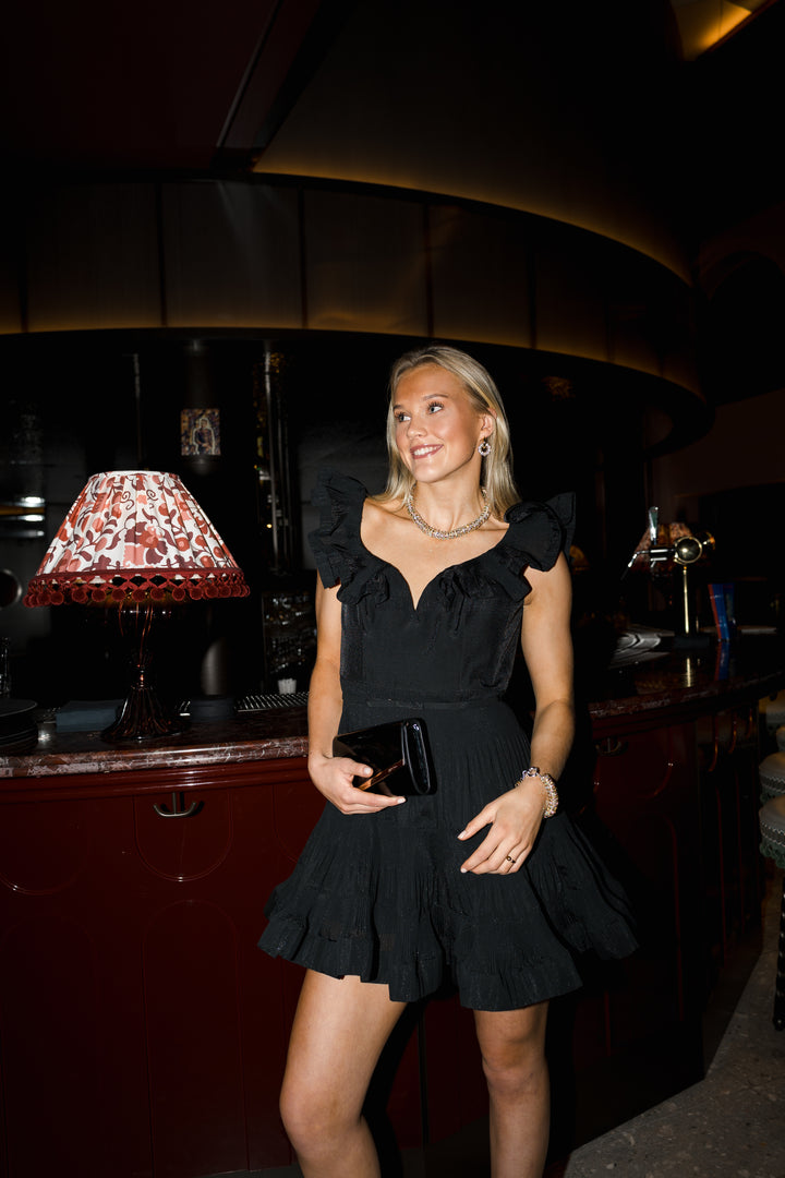 Pleated Frill Mini Dress