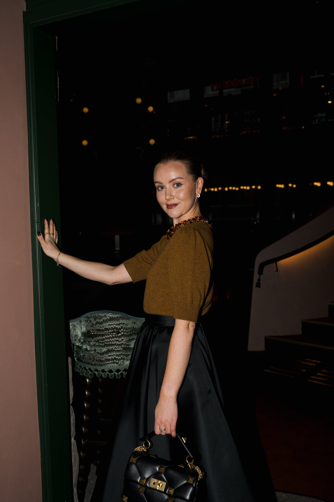 Liv Embroidered Cashmere Short Sleeve Knit