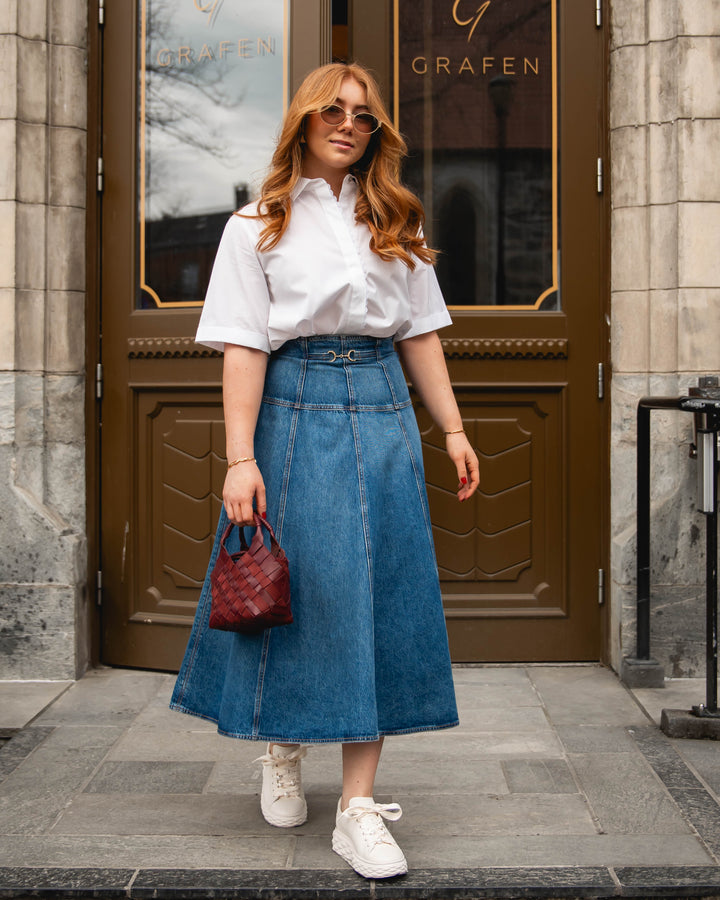 The Brigette Denim Midi Skirt