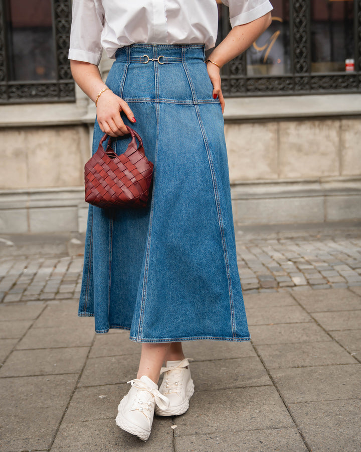 The Brigette Denim Midi Skirt