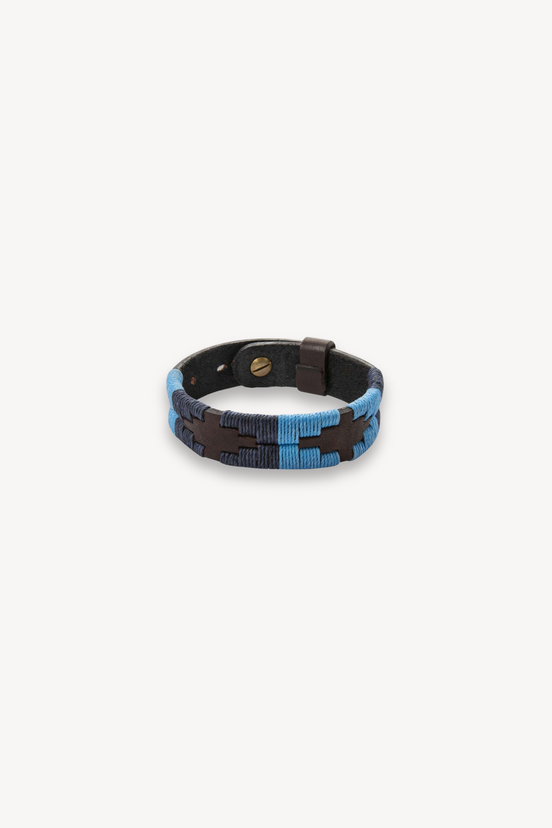 bracelet - brown leather with azules stitching