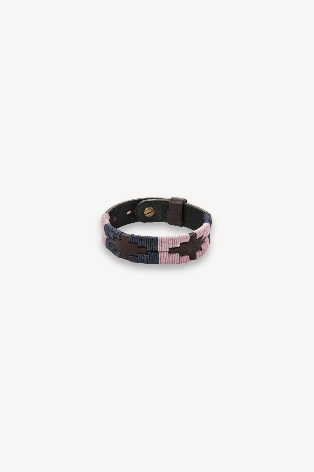 bracelet - brown leather with hermoso stitching