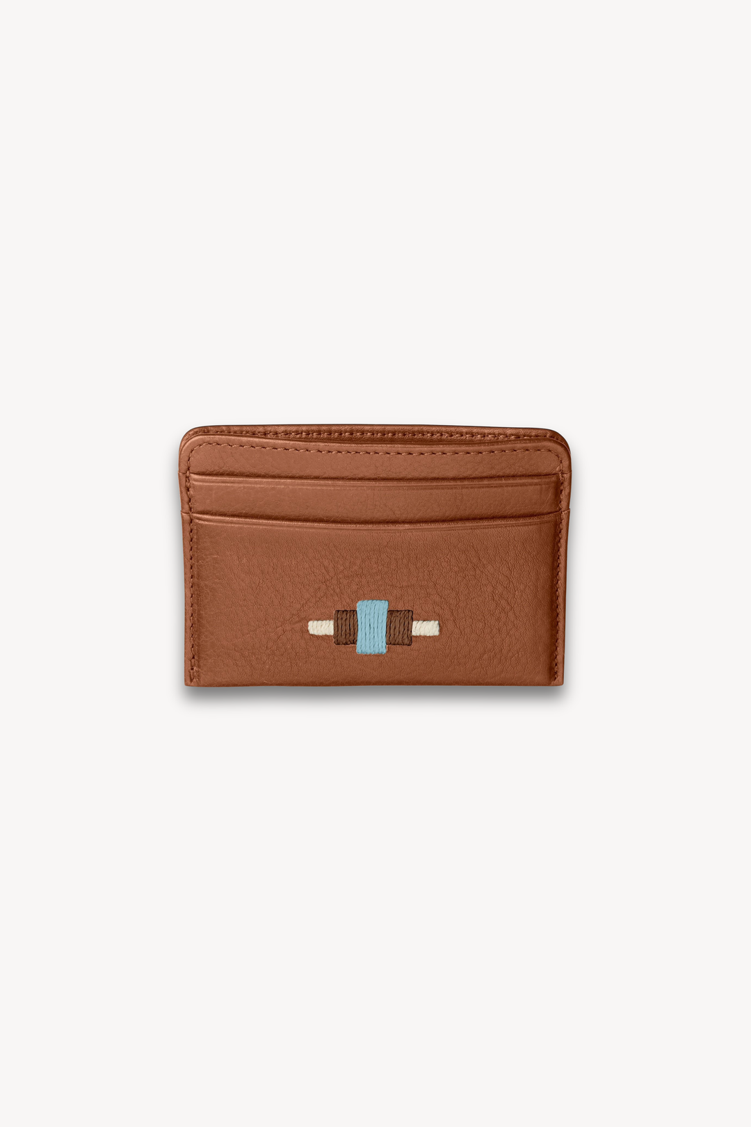rombo card slip - tan leather with cream