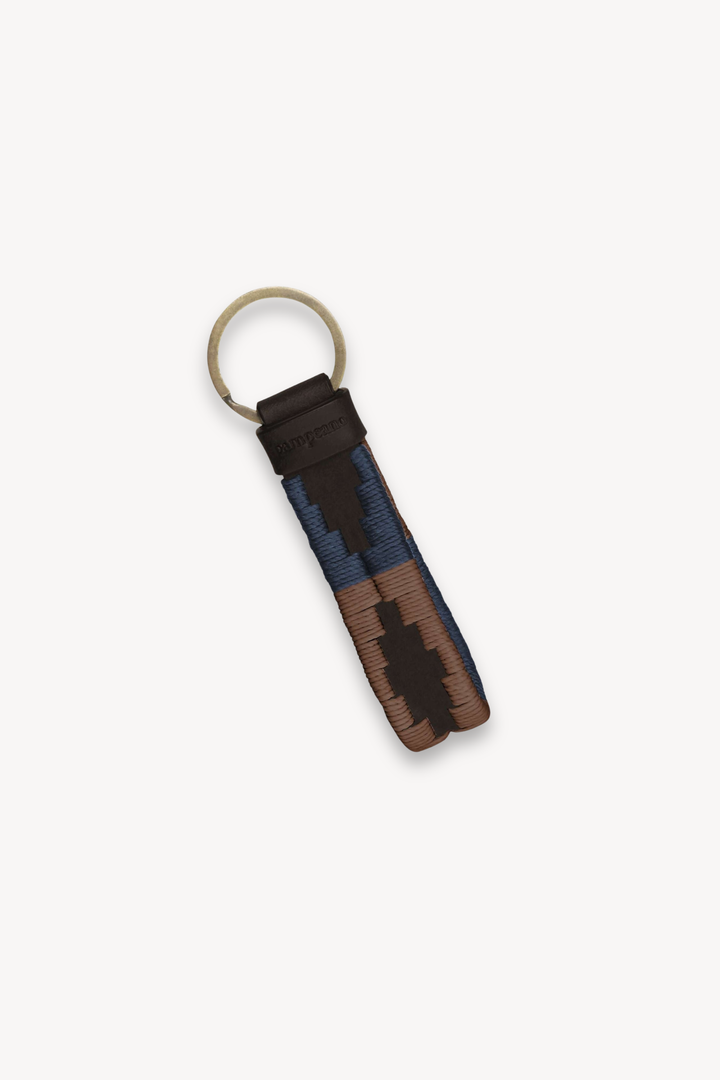Charro loop key ring - brown leather with brown stitching