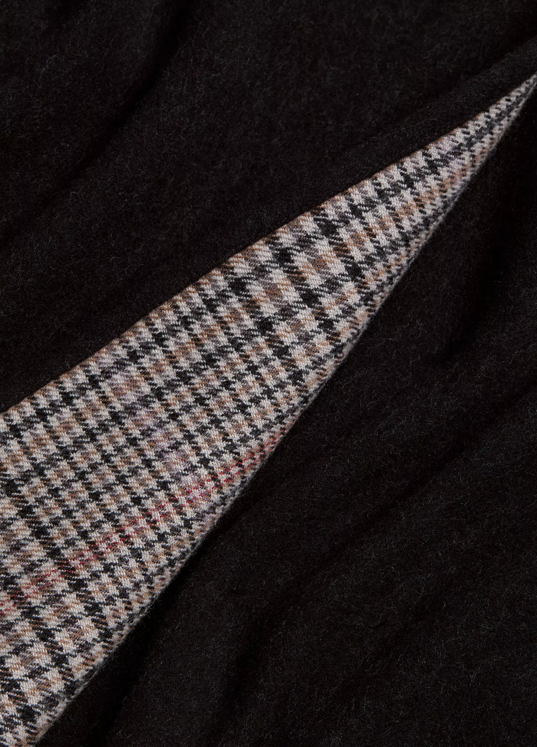 CASHMERE DF SOLID HBONE PLAID CAPE