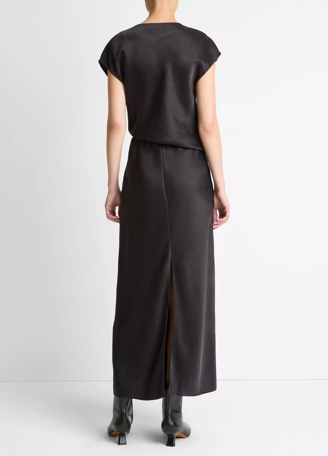 DRAPED COWL CAP SLV DRESS