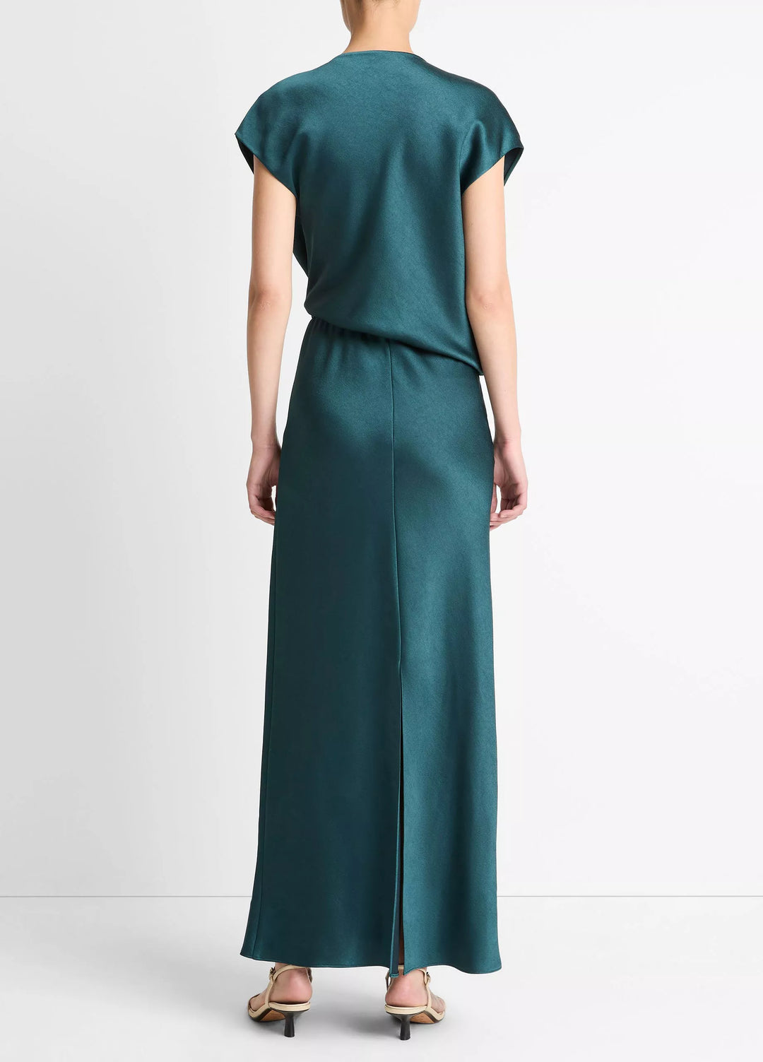 DRAPED COWL CAP SLV DRESS