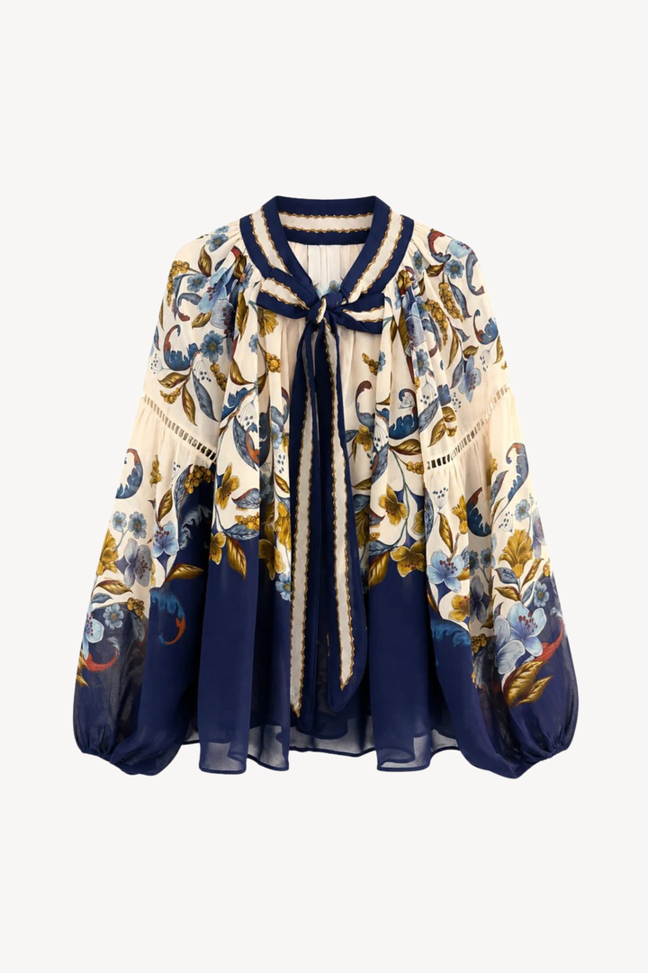 GOLDEN NATURE NAVY BLUE BLOUSE