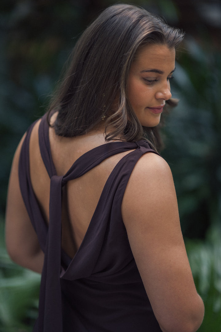 Vida Cowl Neck Scarf Maxi Dress