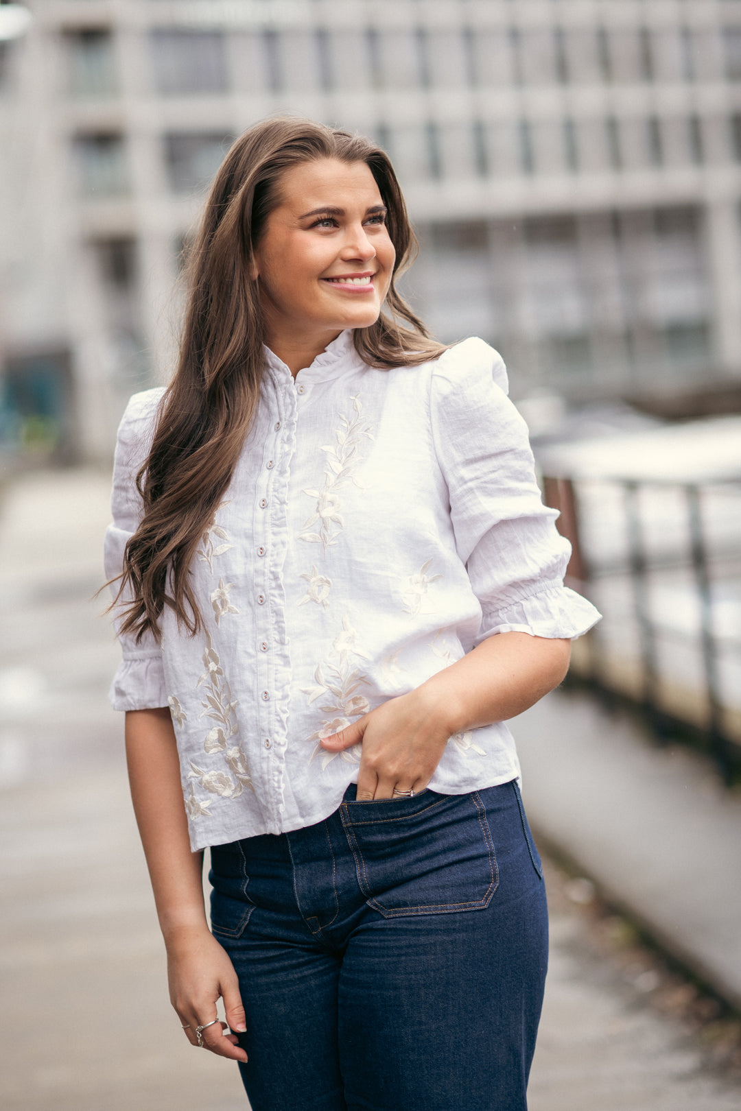Linen Embroidered Blouse