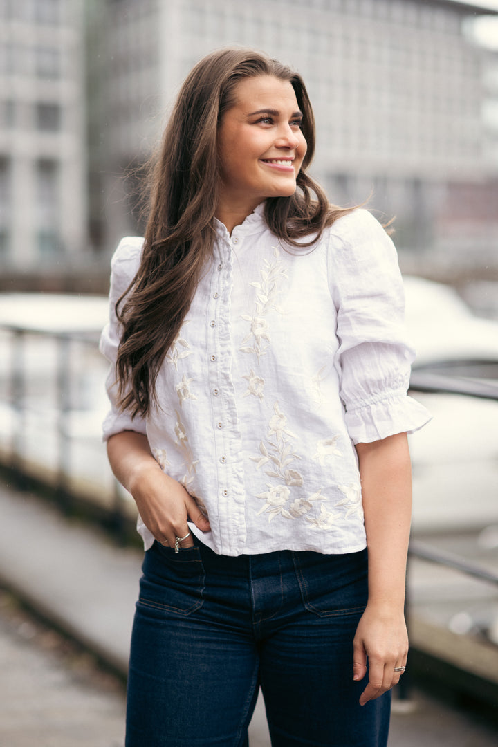 Linen Embroidered Blouse