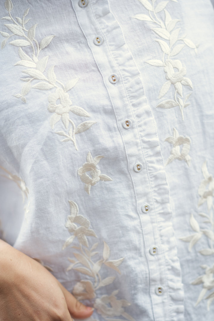 Linen Embroidered Blouse