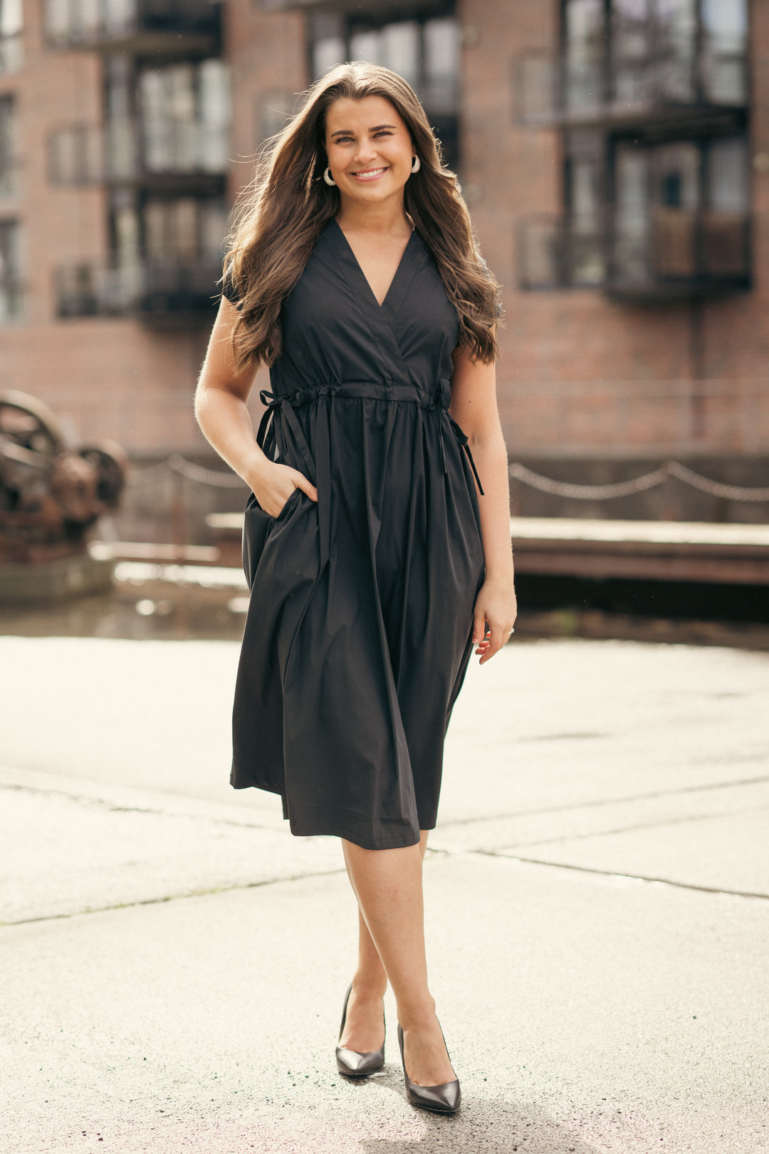 Lana Dress, V-neck wrap