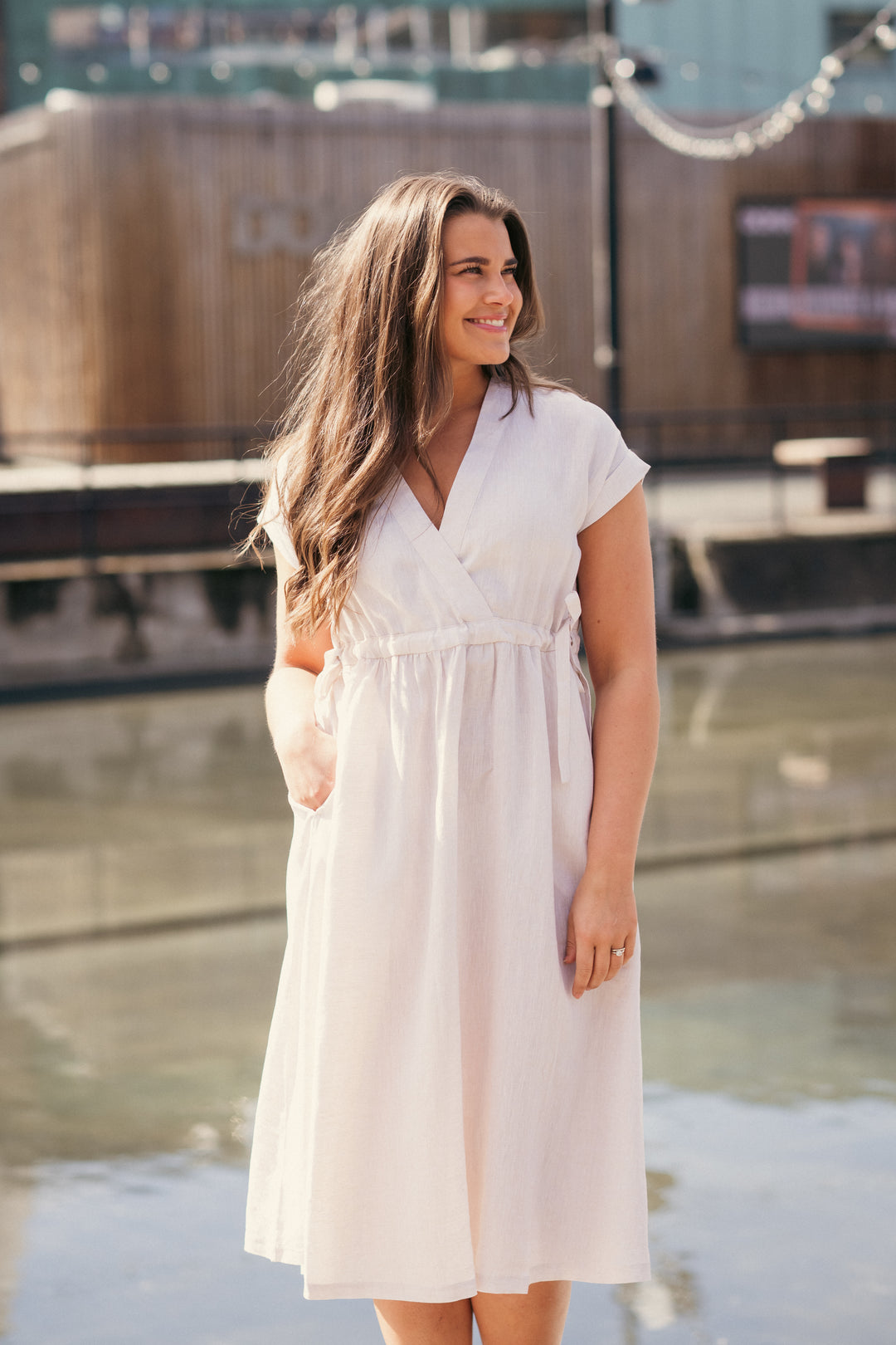 Lana Dress, V-neck wrap