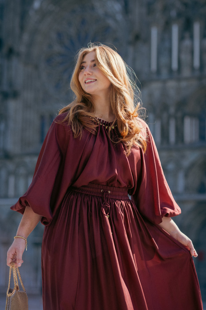 Aster Gathered Bead Blouse