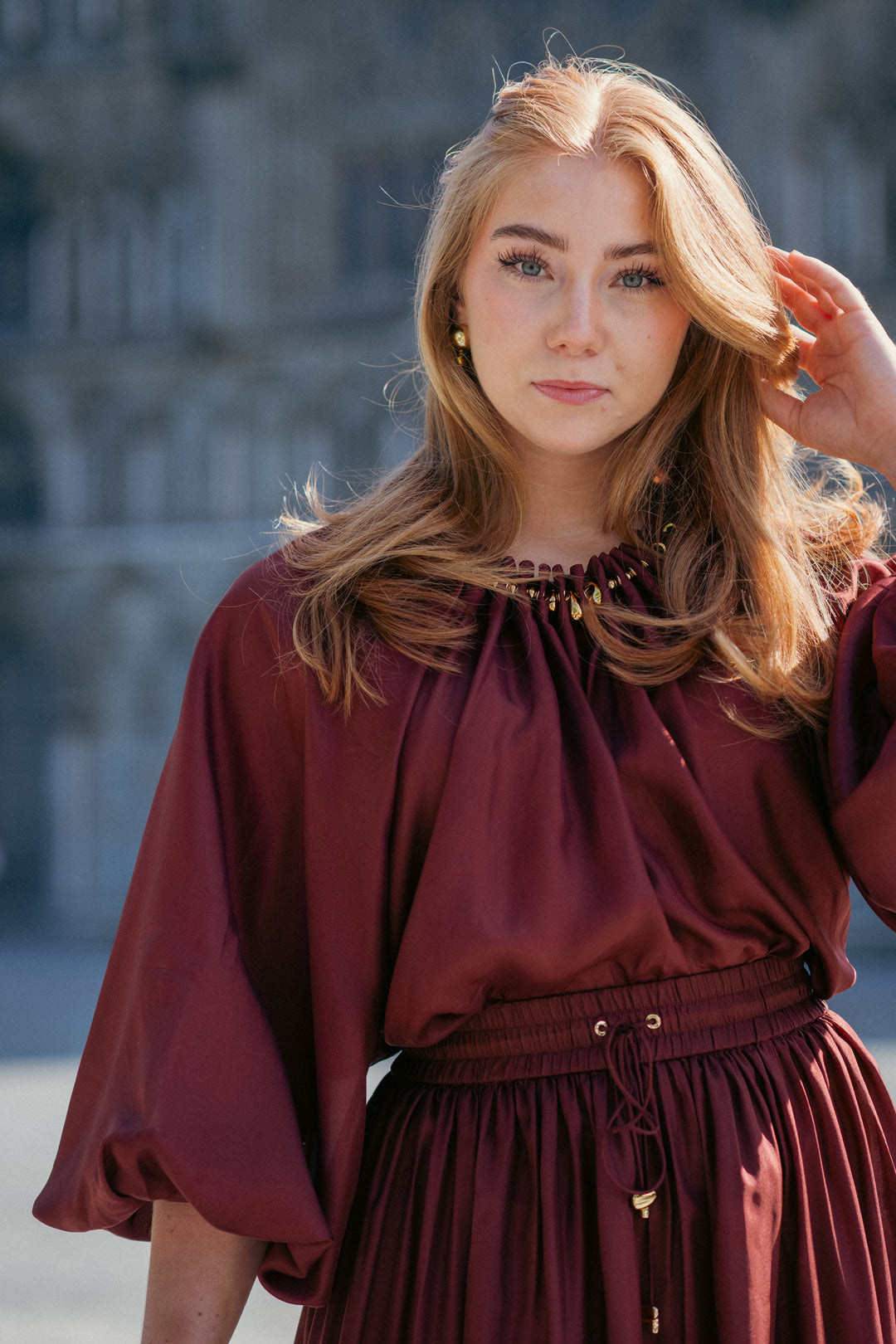 Aster Gathered Bead Blouse