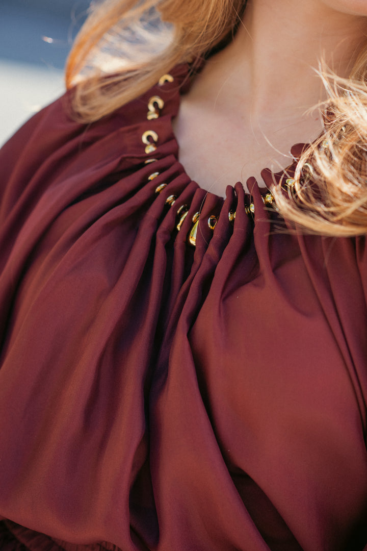 Aster Gathered Bead Blouse