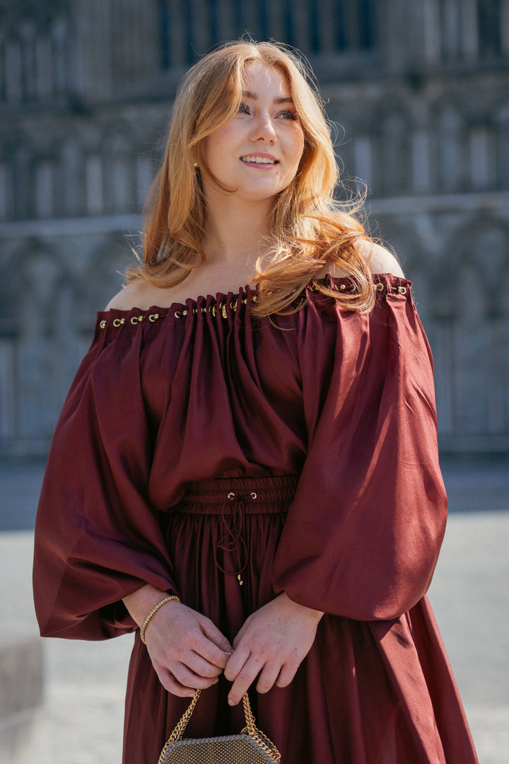 Aster Gathered Bead Blouse