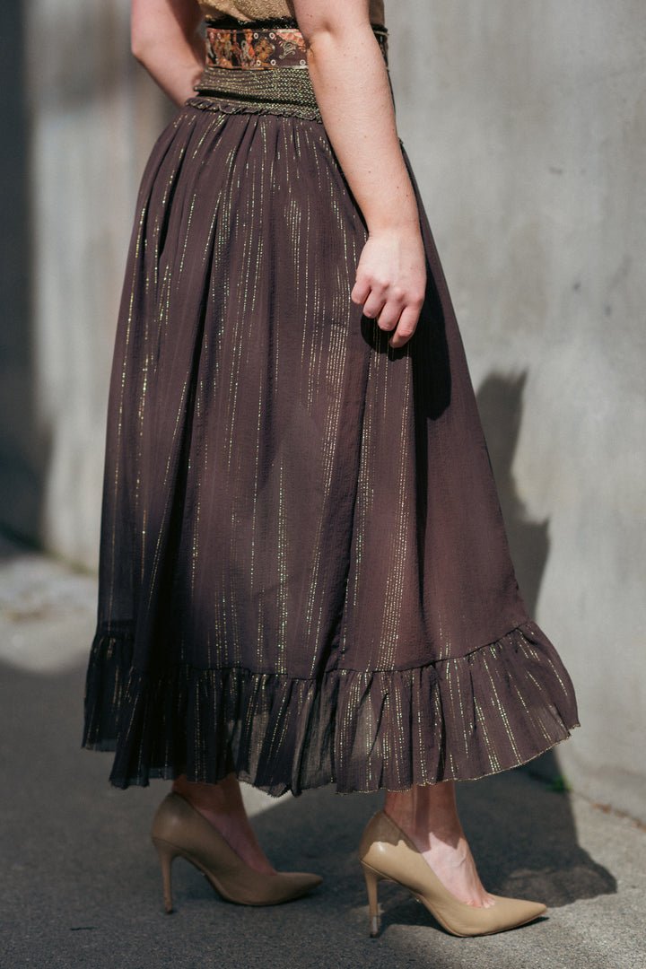 Aster Shirred Midi Skirt