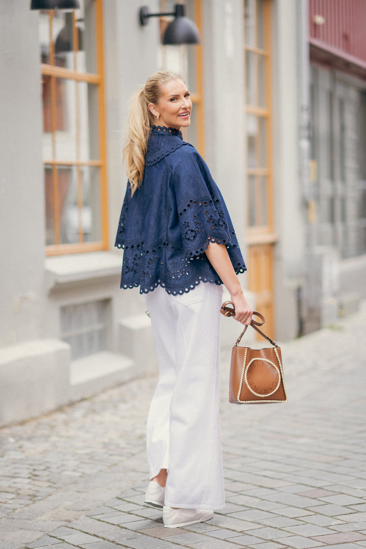Mahon Broderie Denim Top