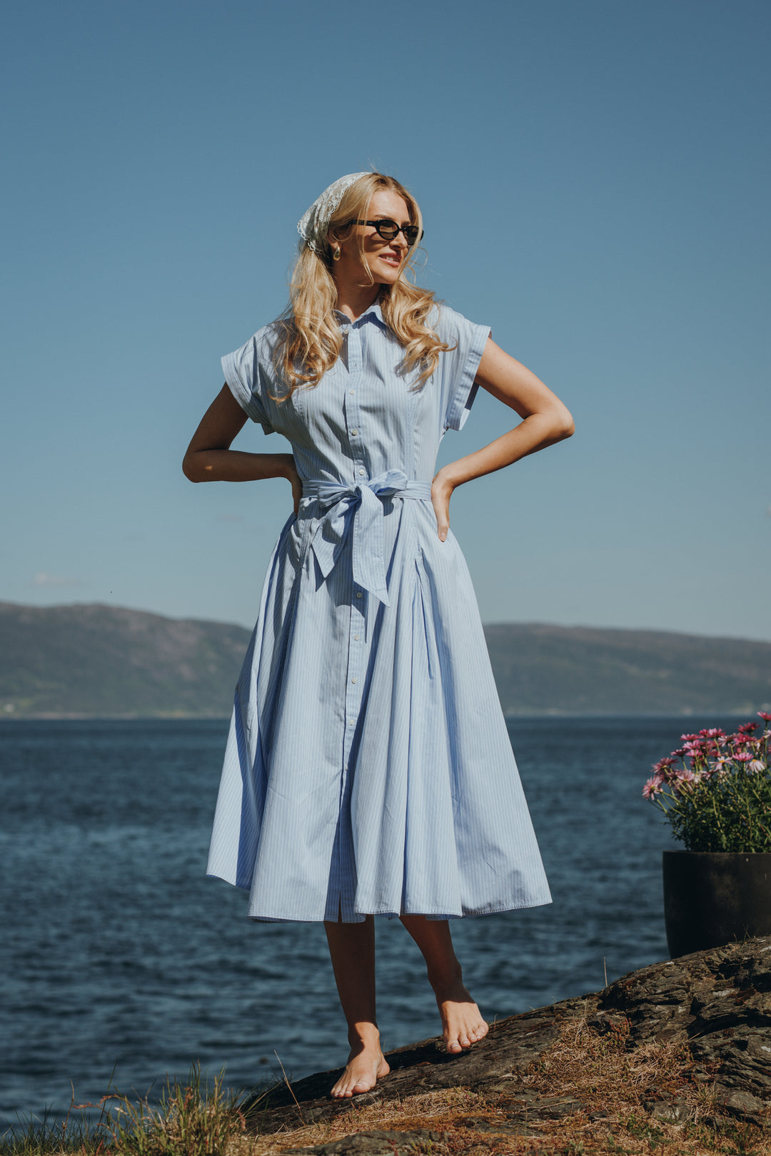 WOVEN-SHIRT DRESS-DRESSES