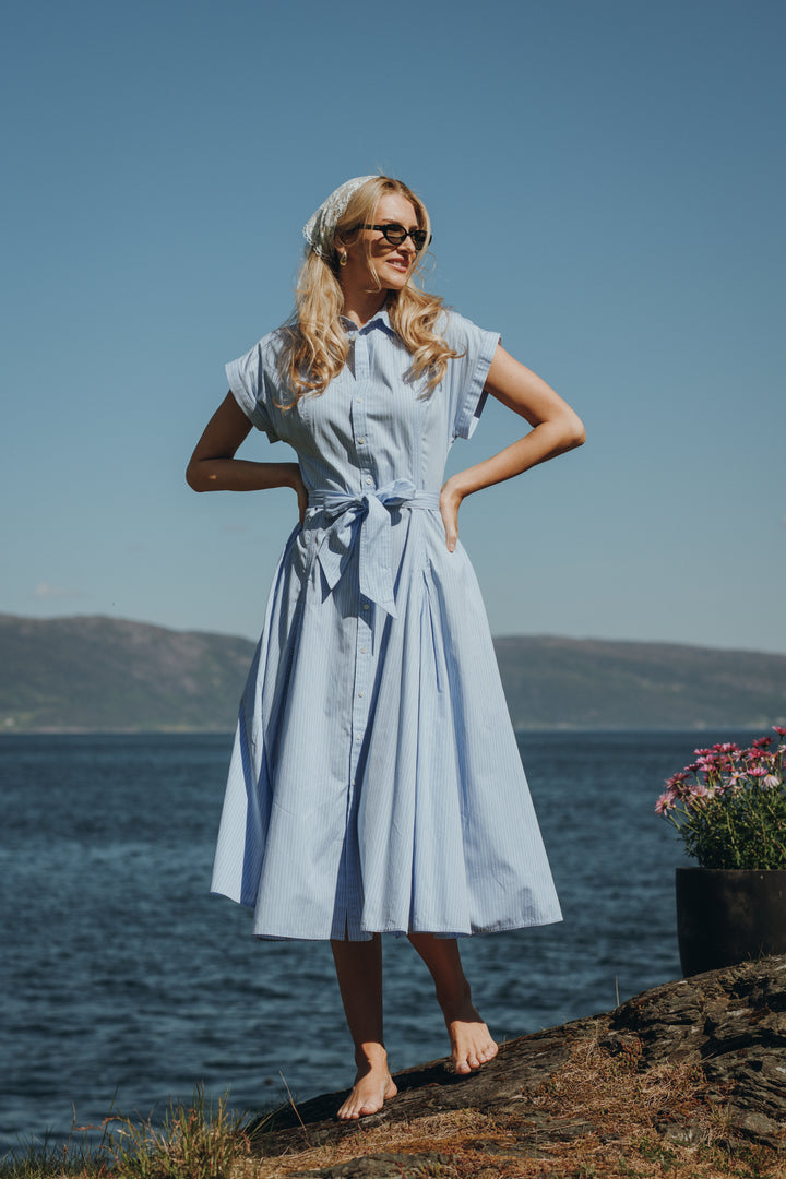 WOVEN-SHIRT DRESS-DRESSES