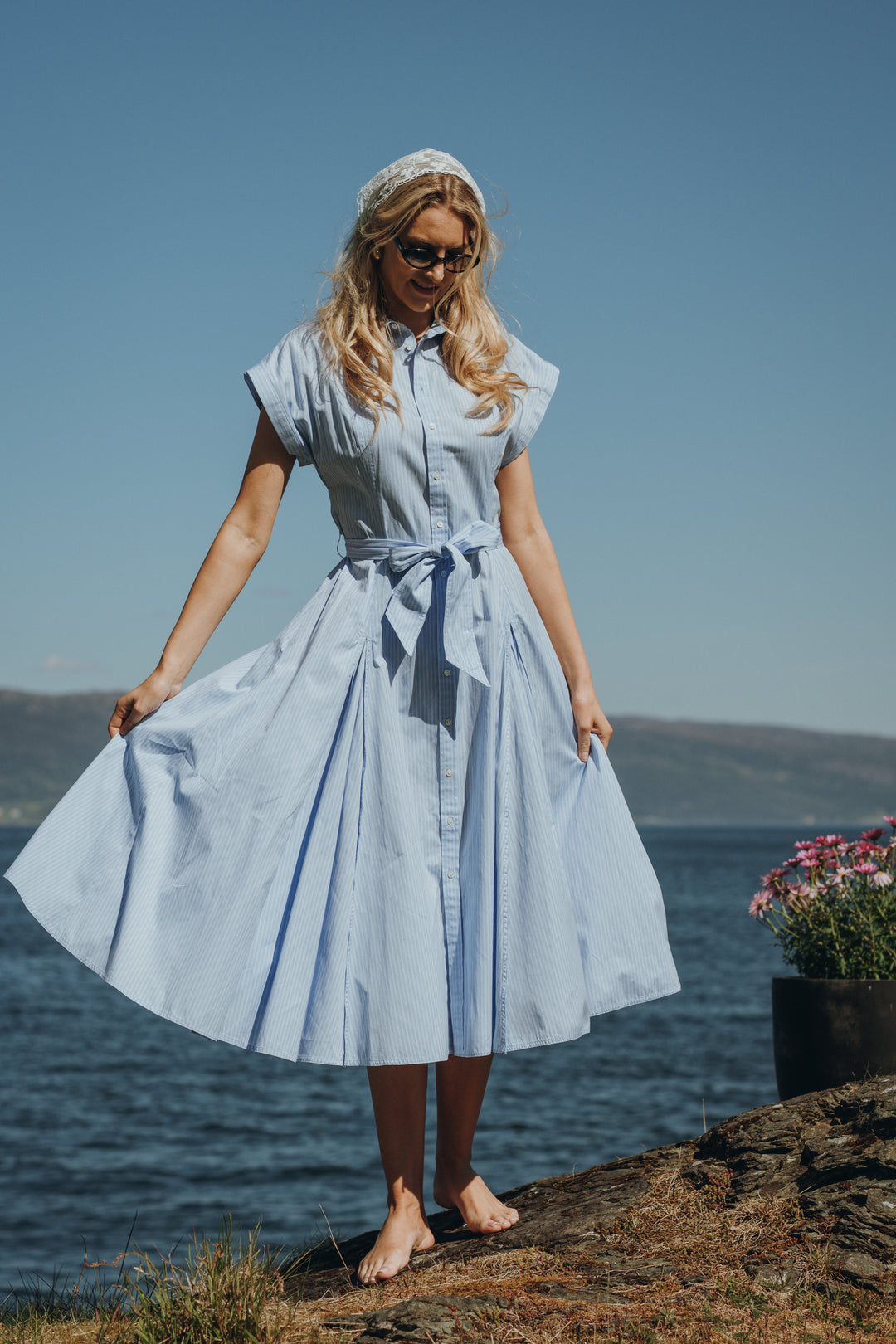 WOVEN-SHIRT DRESS-DRESSES